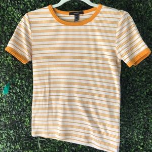 F21 STRIPED RIBBED TOP